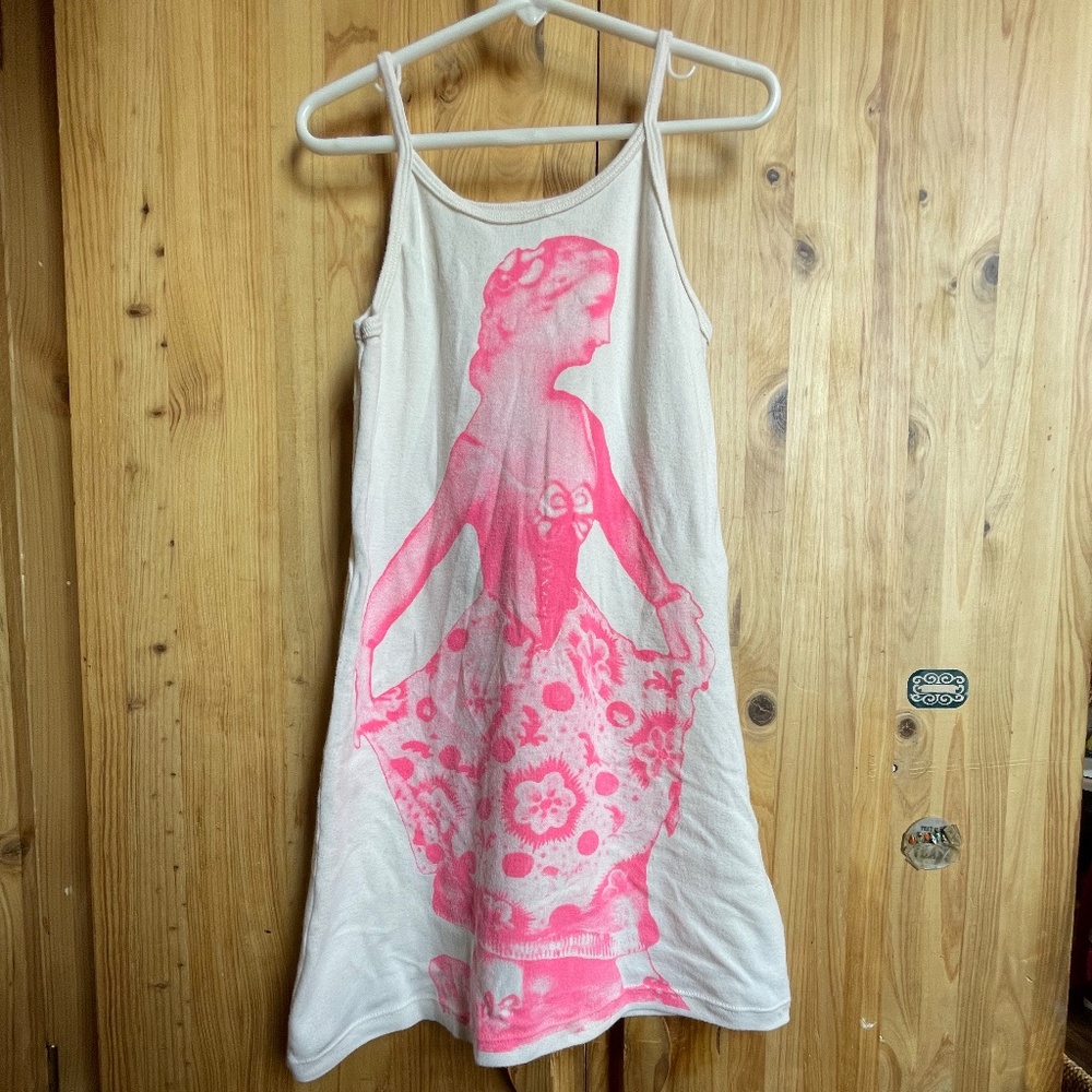 SALVOR Projects Ross Menuez Tank Dress Retro Victorian Neon Pink Dancer Size 7 8